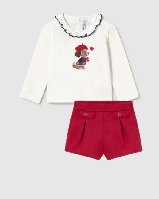 PRE ORDER Mayoral Baby Girls Red Short Set 2090 2202