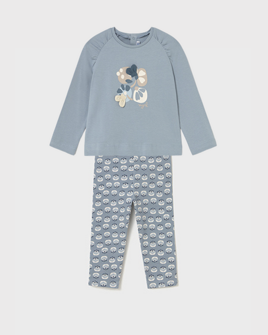 Mayoral Girls Blue Printed Legging Set 2082 2737