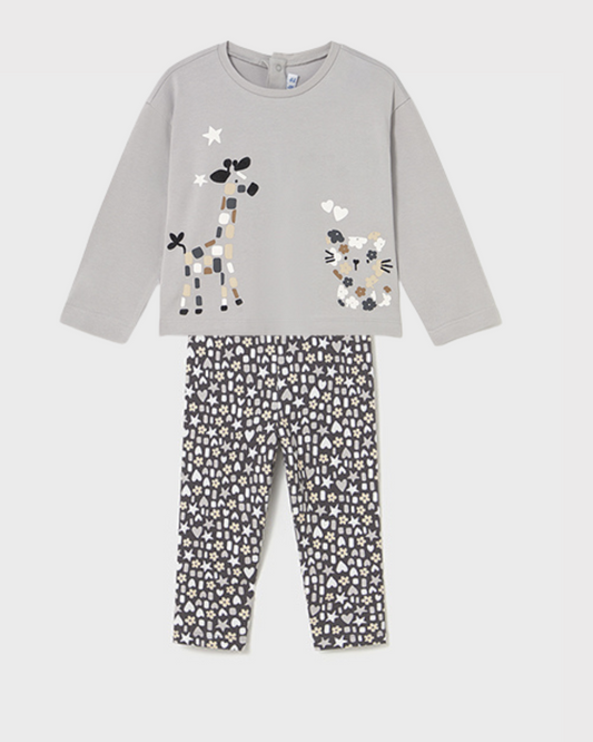 Mayoral Girls Grey Printed Legging Set 2737 2082