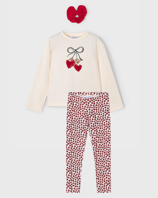 Mayoral Girls Red Printed Legging Set 4008 4716
