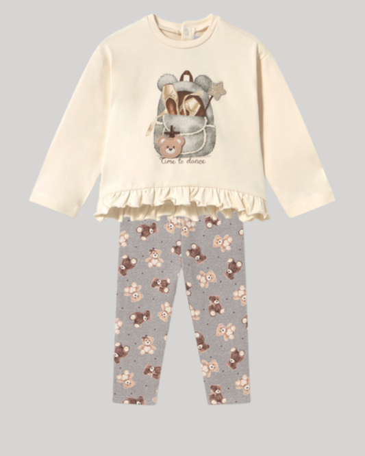 PRE ORDER Mayoral Baby Girls Cream Teddy Legging Set 2001 2779
