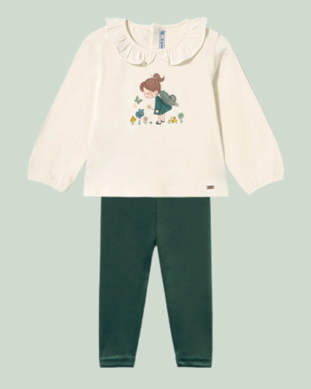 Mayoral Baby Girls Green Velvet Legging Set 2089 727