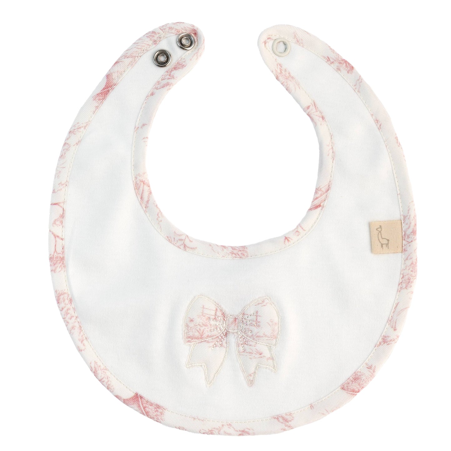 Baby Gi Girls Pink & White Vintage Print Bib VT230G