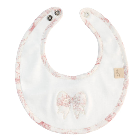 Baby Gi Girls Pink & White Vintage Print Bib VT230G