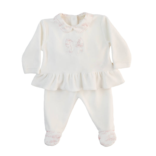 Baby Gi Girls Ivory Vintage Print Two Piece Set VT55G