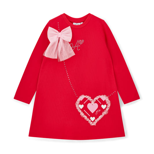 ADee Red Jersey Handbag Dress Lotus