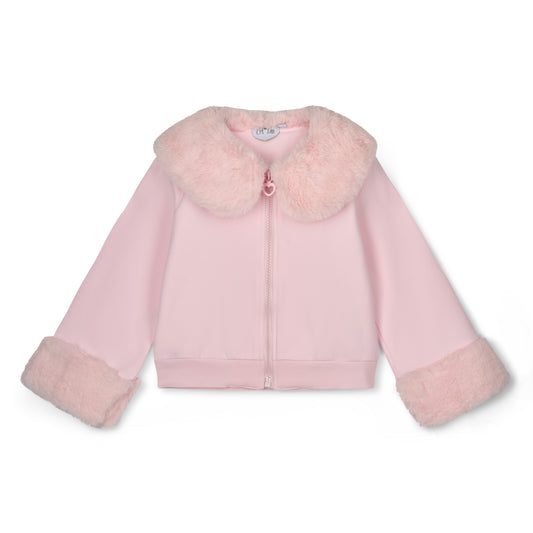 PRE ORDER ADee Girls Pink Fur Trim Bomber Audrey