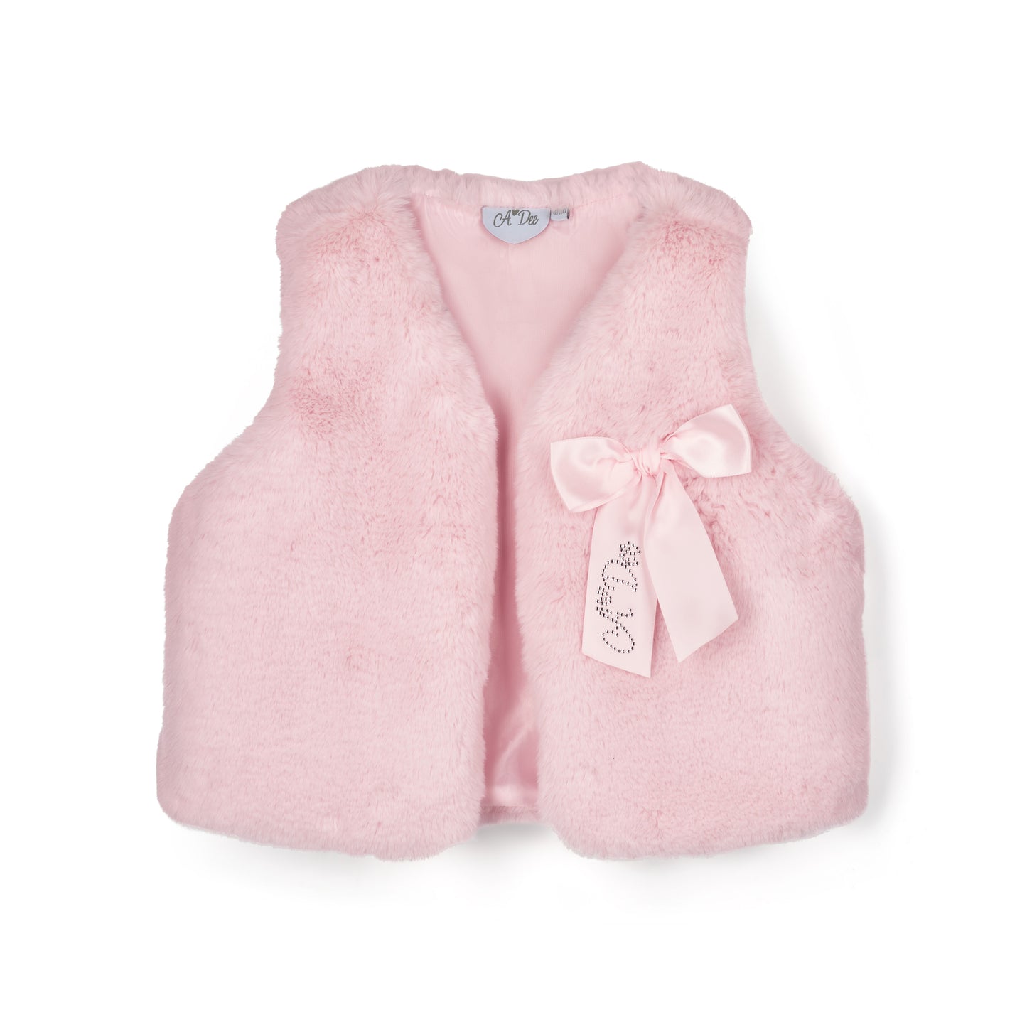 PRE ORDER ADee Girls Pink Fur Bow Gilet Anna