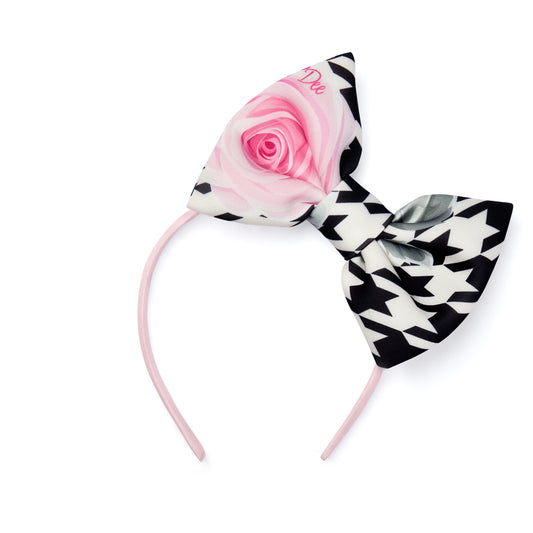 PRE ORDER ADee Girls Black Printed Bow Headband Allie