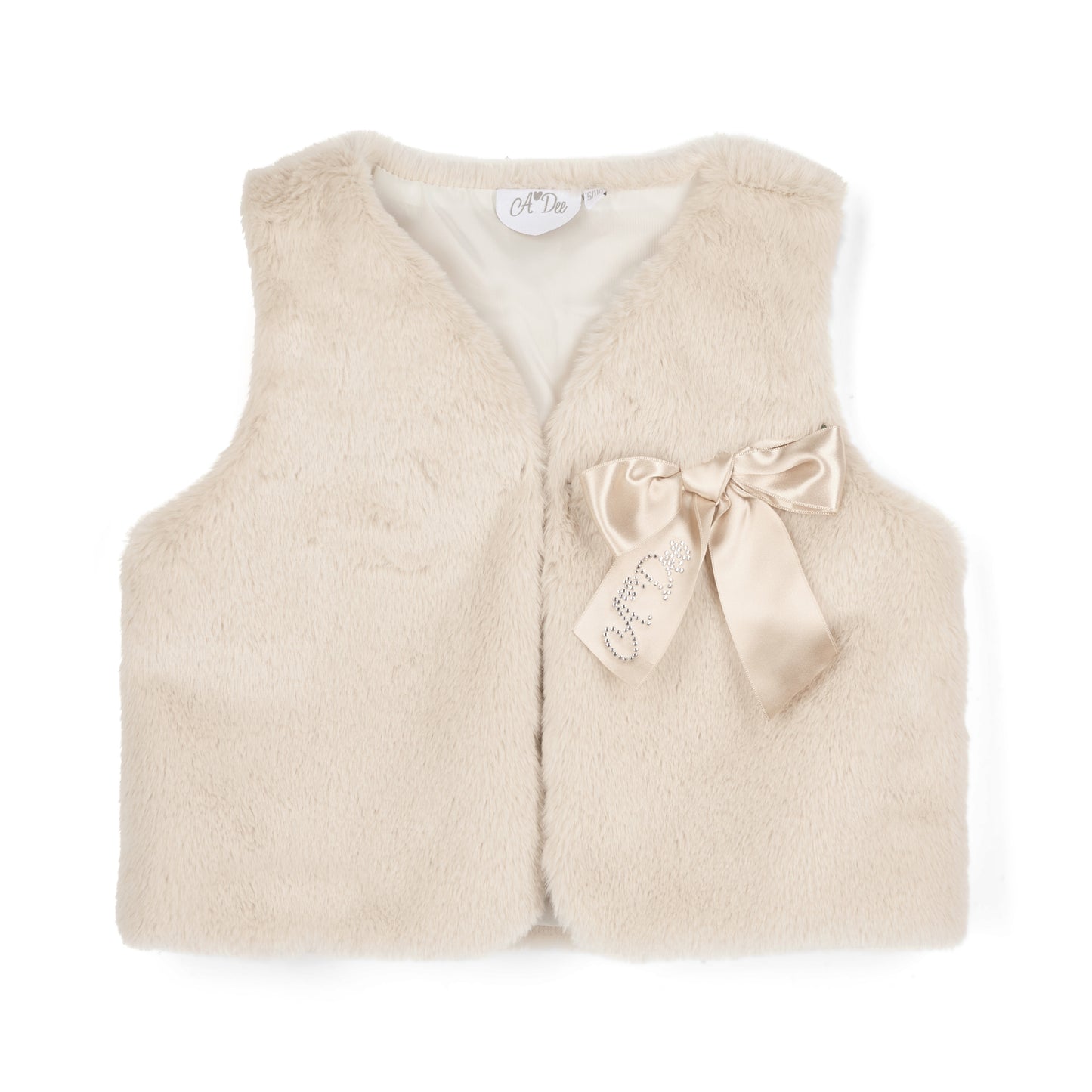 PRE ORDER ADee Girls Beige Fur Gilet Anna