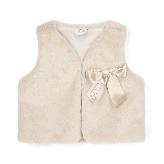 PRE ORDER ADee Girls Beige Fur Gilet Anna