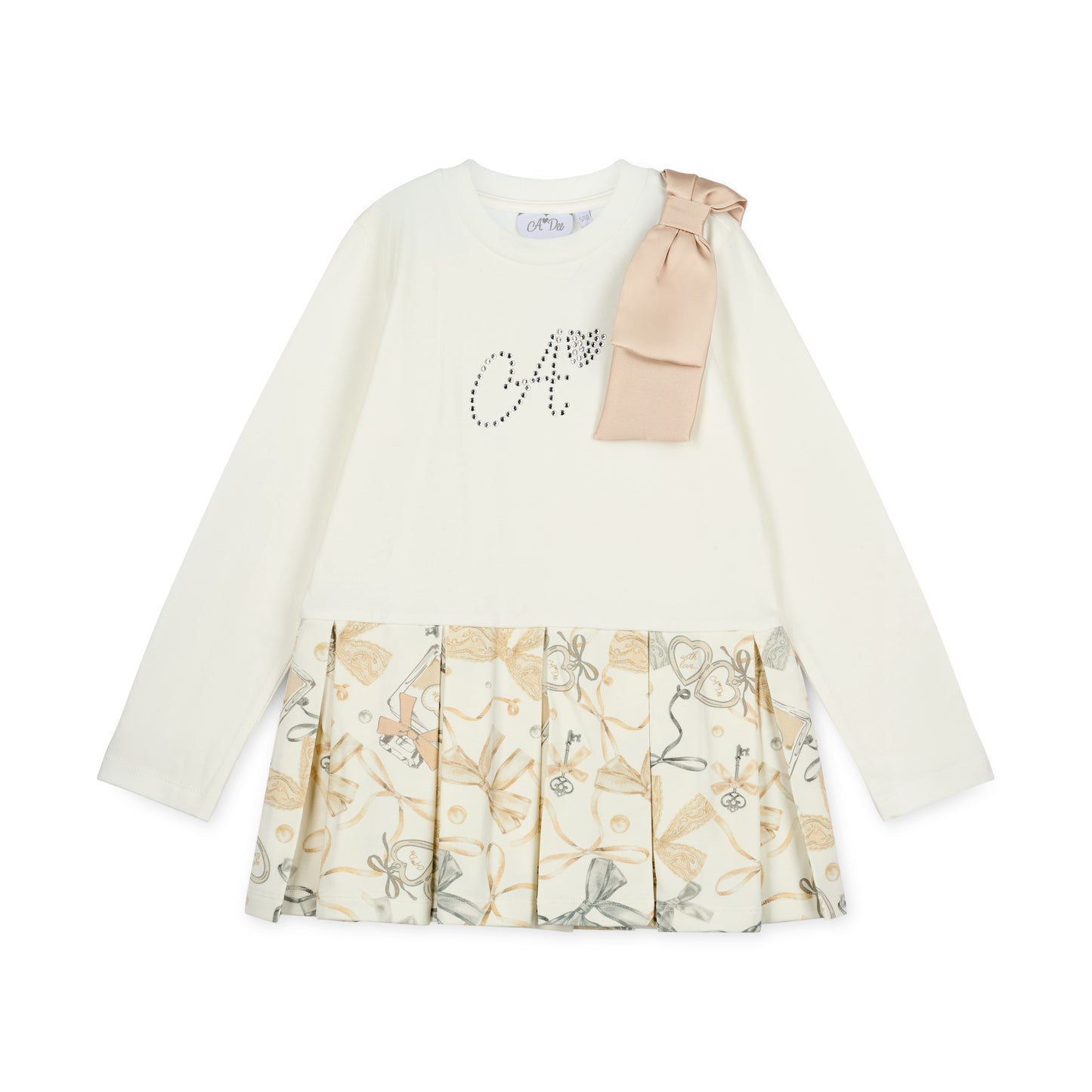 PRE ORDER ADee Girls White Bow Print Frill Legging Set Blake