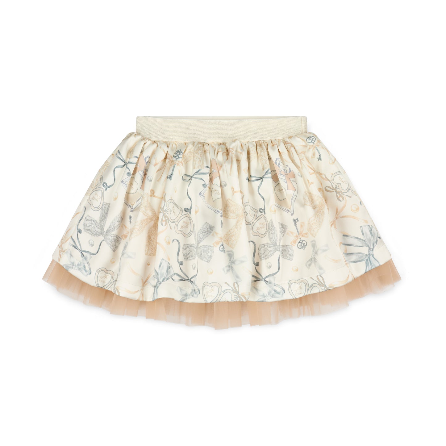 PRE ORDER ADee Girls Beige Bow Print Skirt Set Brie