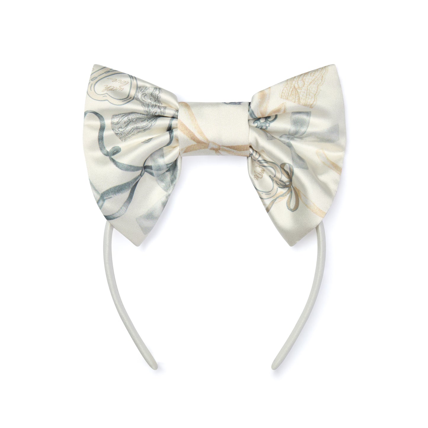 PRE ORDER ADee Girls White Printed Bow Headband Allie