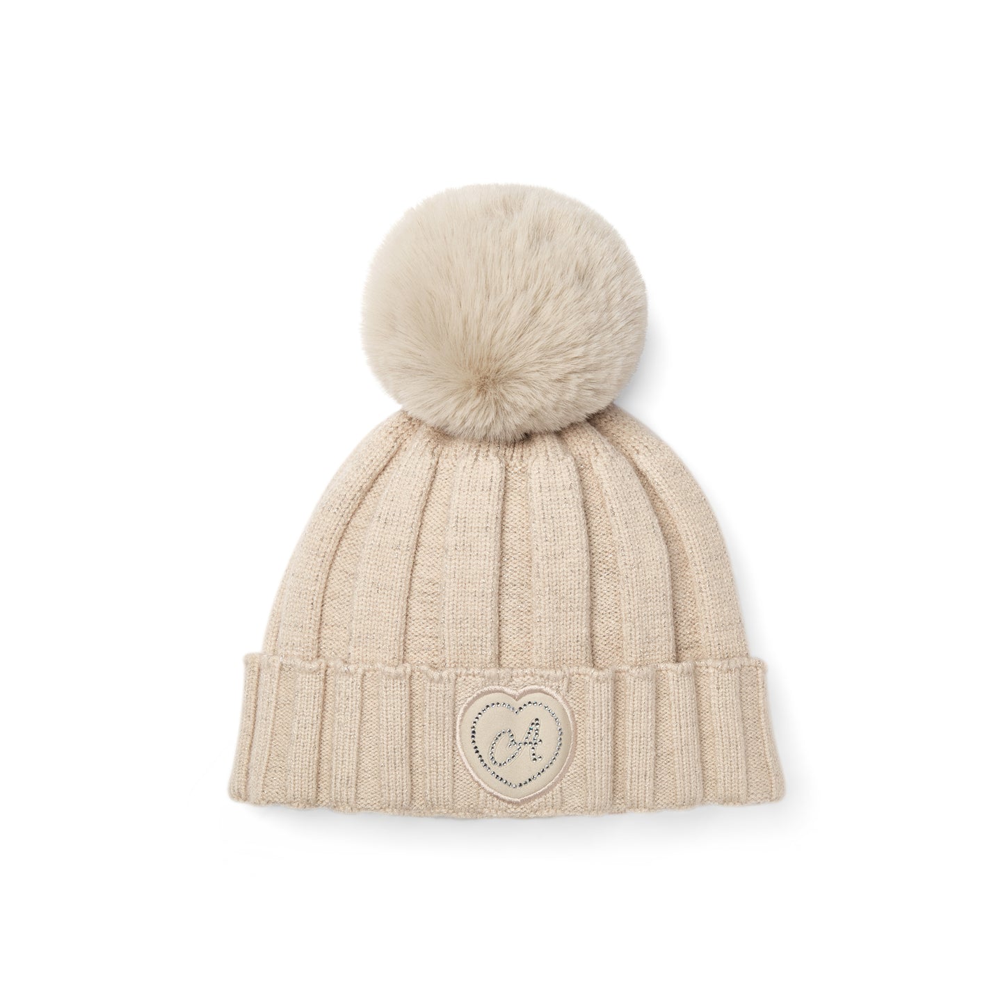PRE ORDER ADee Girls Beige Knitted Pom Hat Bobbie