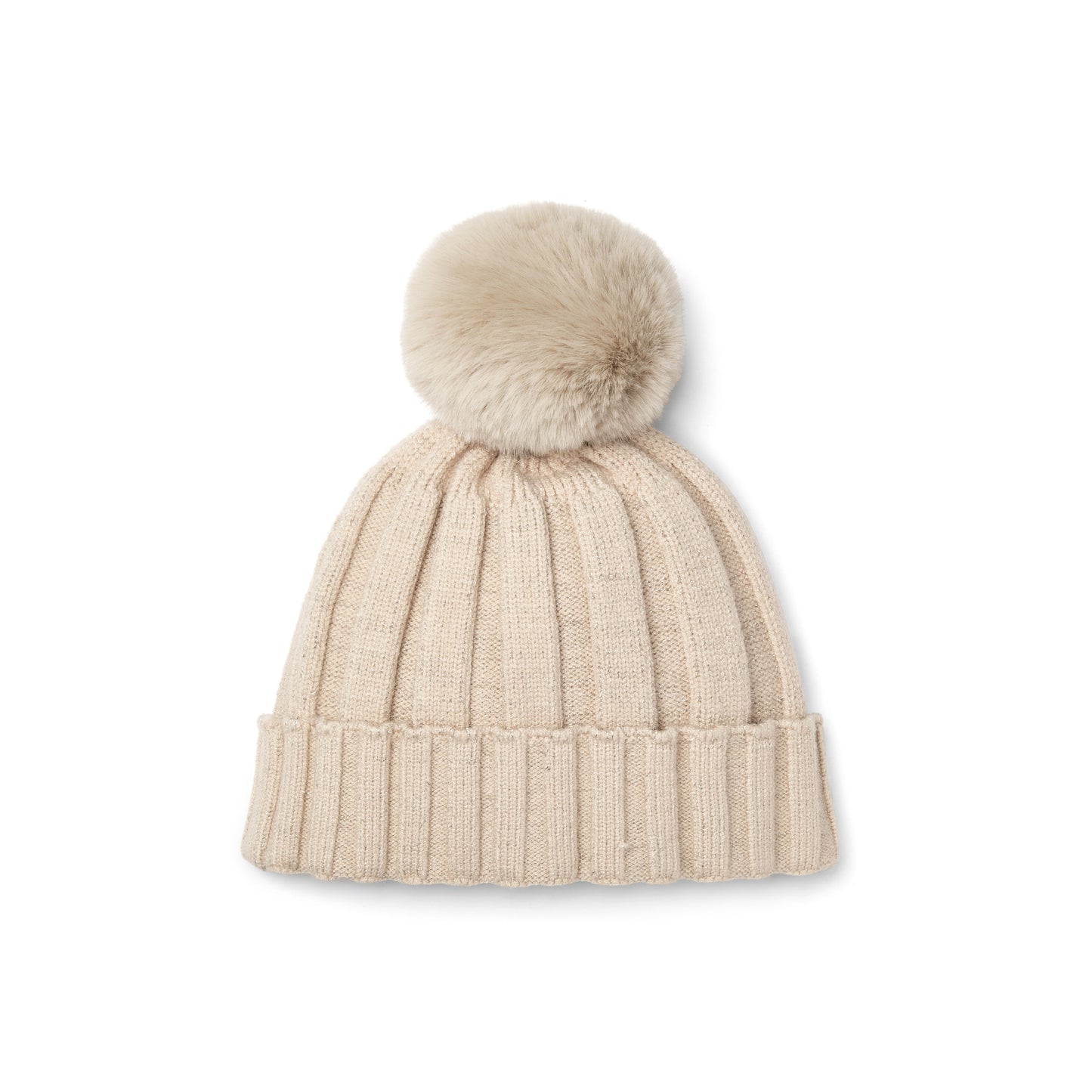 PRE ORDER ADee Girls Beige Knitted Pom Hat Bobbie