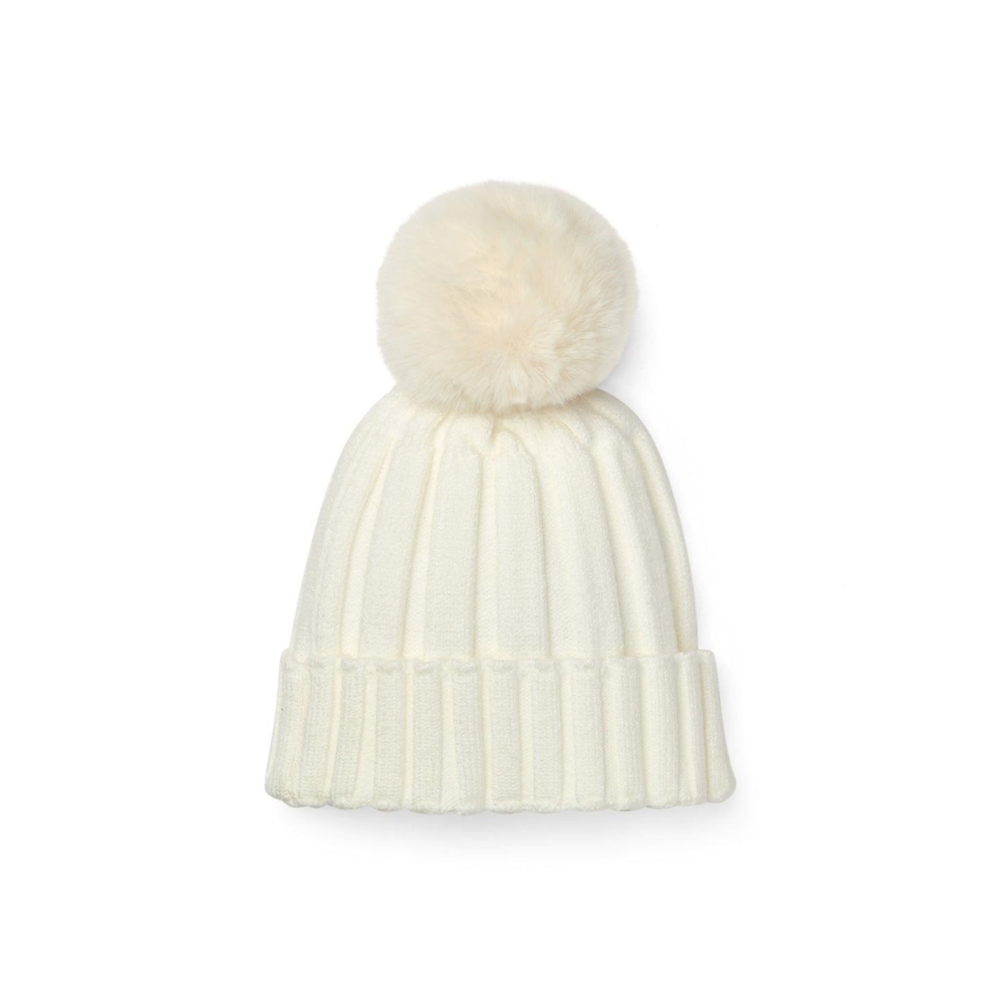 PRE ORDER ADee Girls White Knitted Pom Hat Bobbie