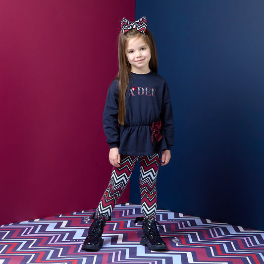 PRE ORDER ADee Girls Navy Sweatshirt Legging Set Celine