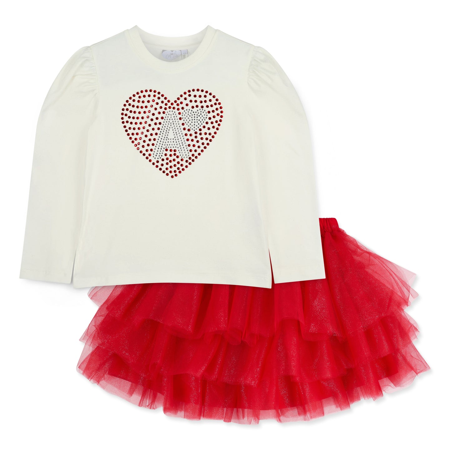 PRE ORDER ADee Girls Red Tulle Skirt Set Blair