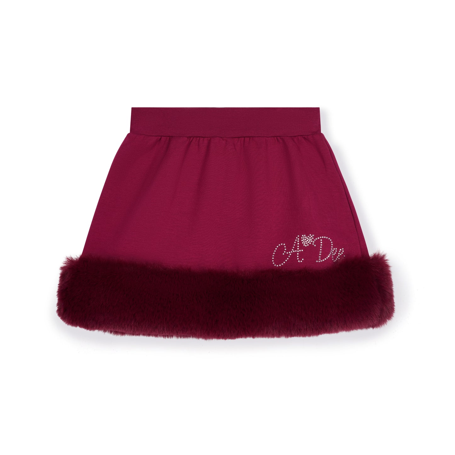PRE ORDER ADee Girls Dark Cherry Fur Skirt Set Andrea