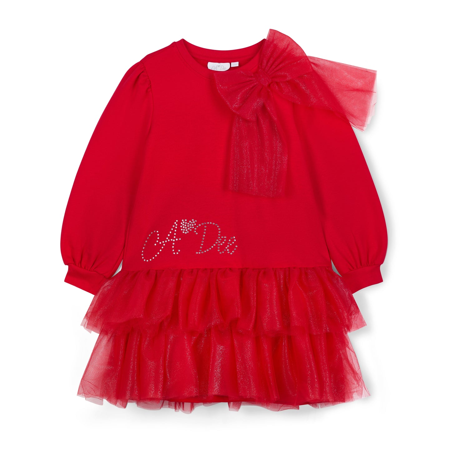 PRE ORDER ADee Girls Red Tulle Bow Dress Brandy