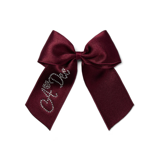PRE ORDER ADee Girls Dark Cherry Satin Bow Hairclip Ariah