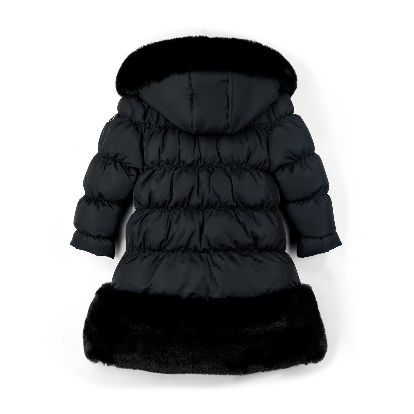 PRE ORDER ADee Girls Black Fur Long Jacket Rhea