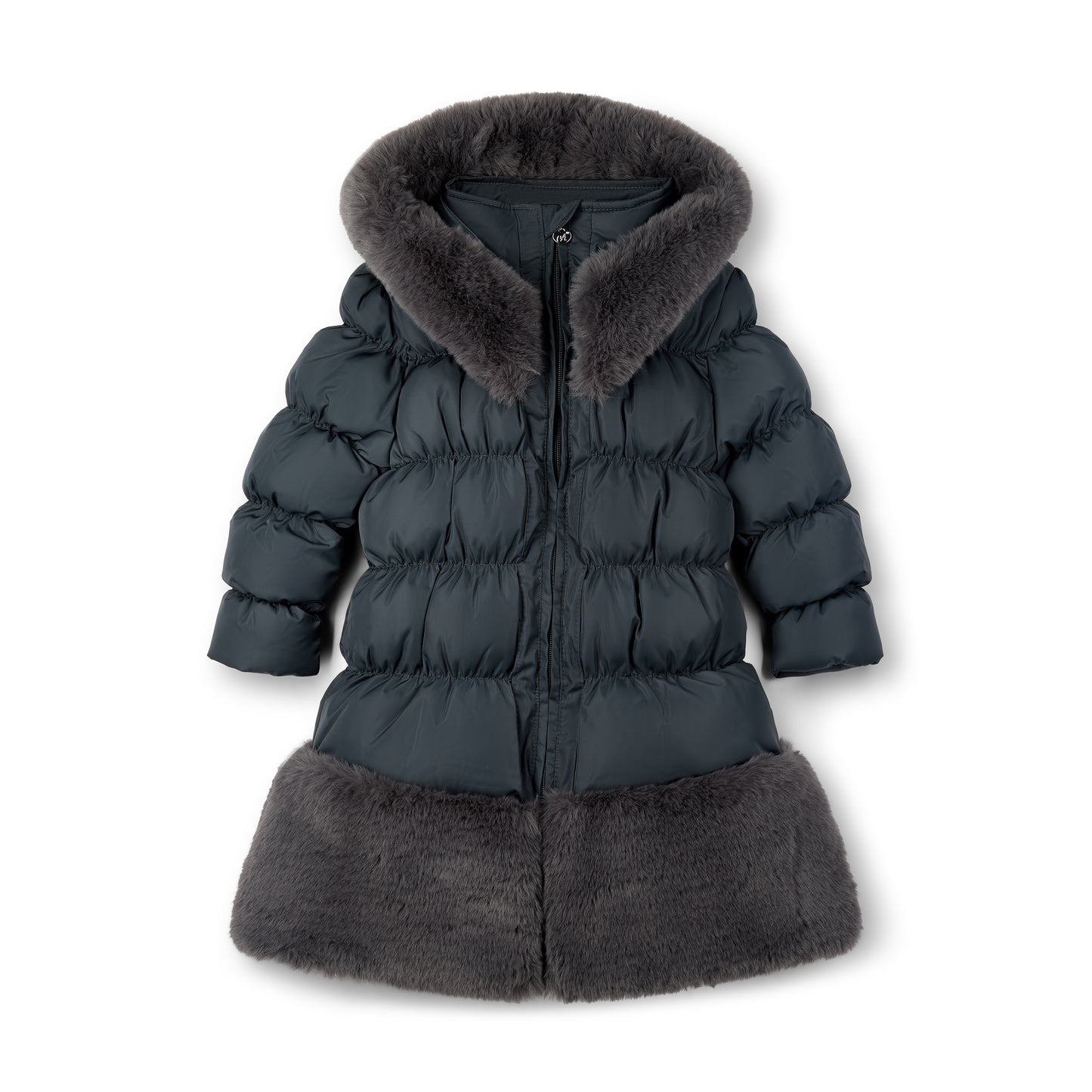 PRE ORDER ADee Girls Grey Fur Long Jacket Rhea