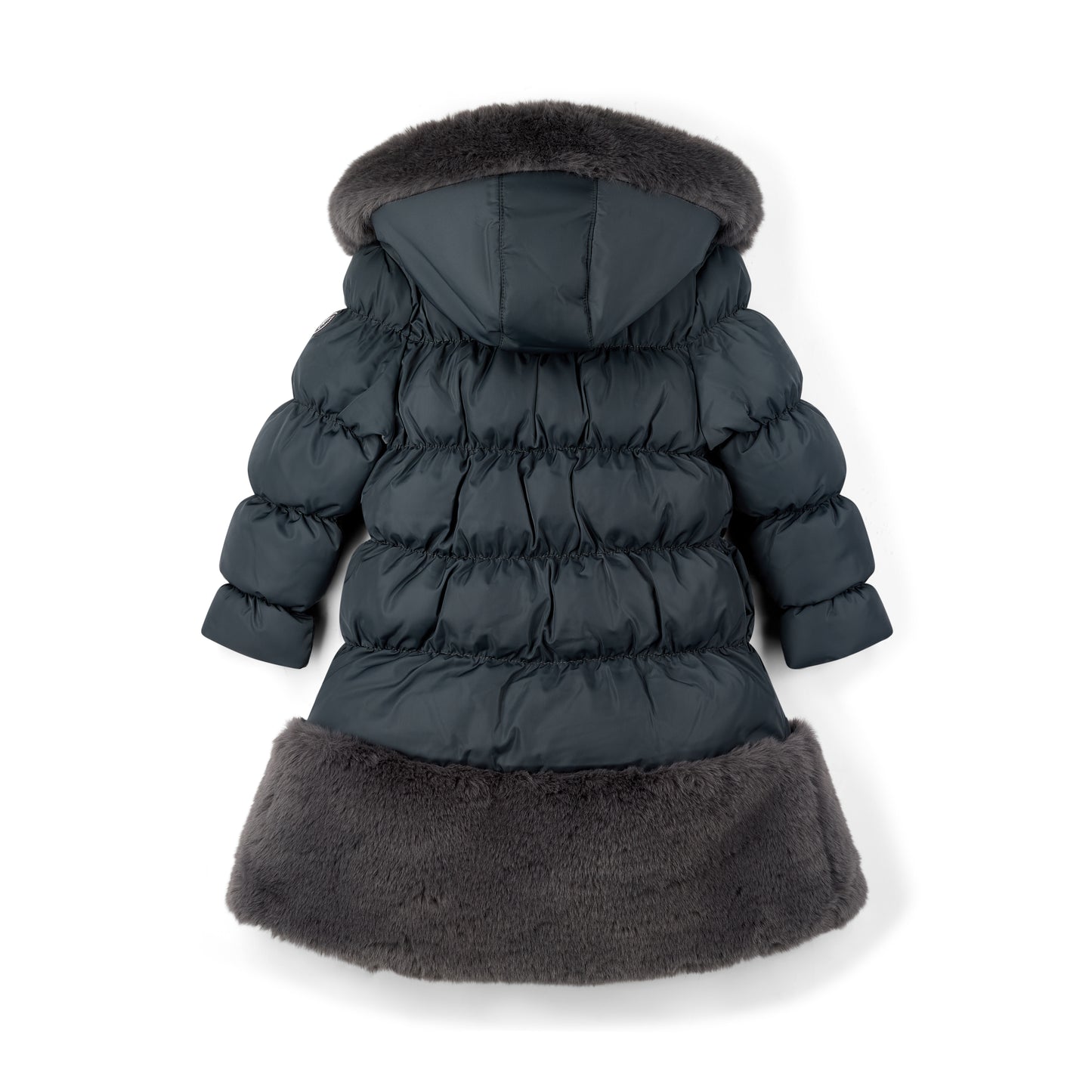 PRE ORDER ADee Girls Grey Fur Long Jacket Rhea