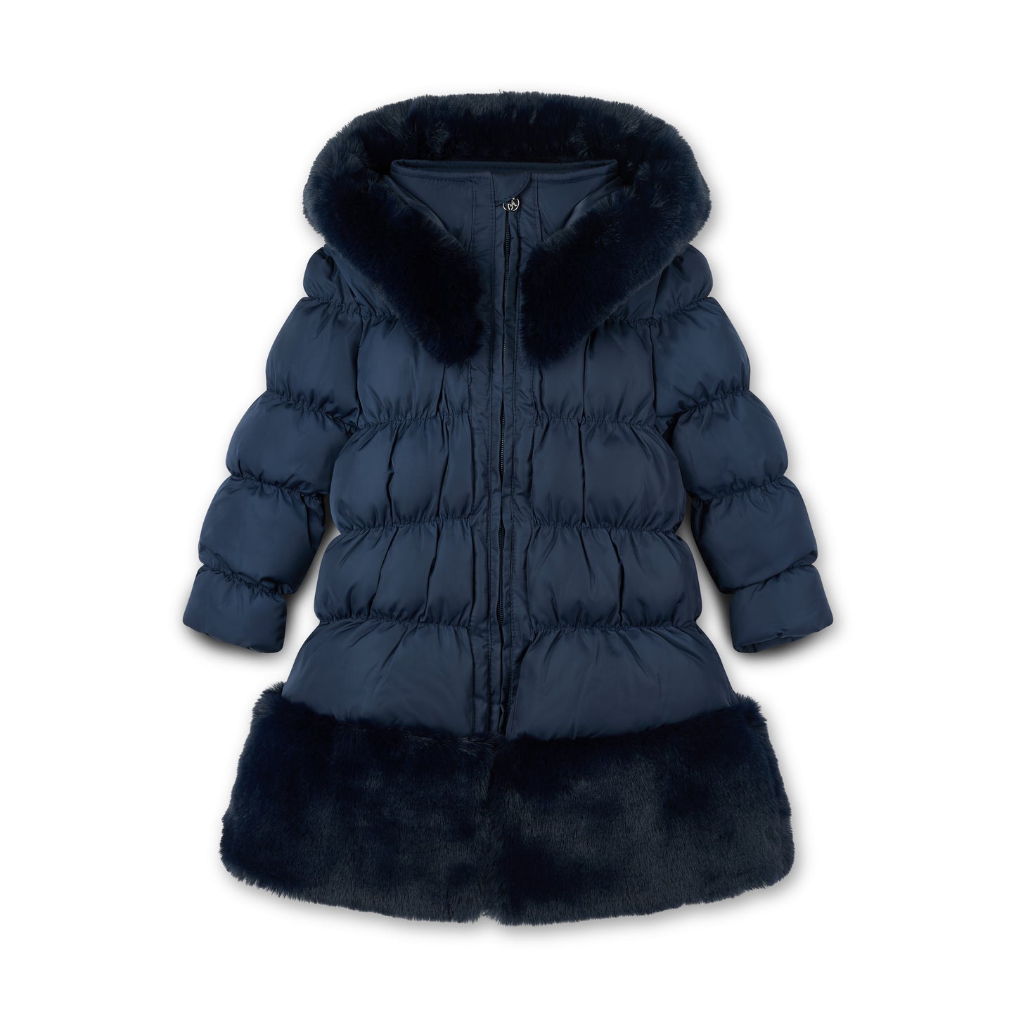 PRE ORDER ADee Girls Navy Fur Long Jacket Rhea