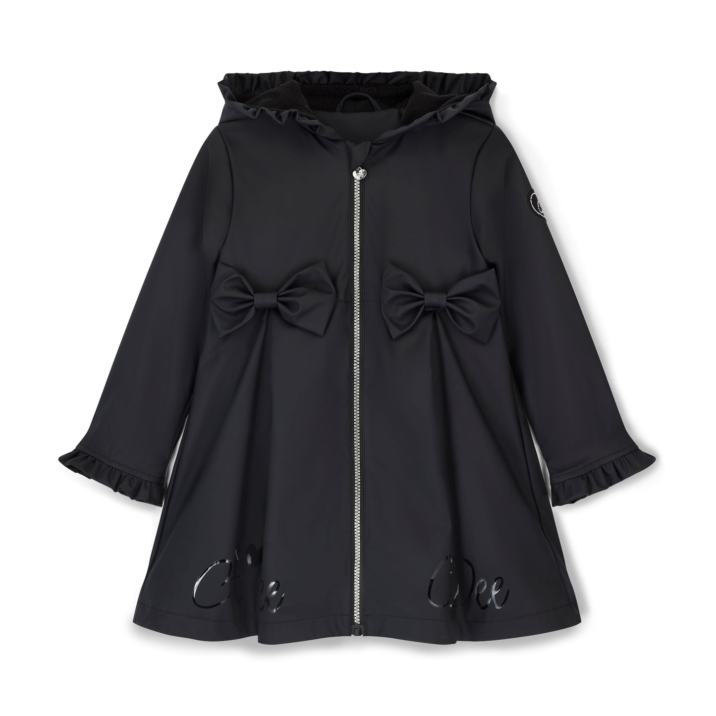 PRE ORDER ADee Girls Black Bow Raincoat Nova