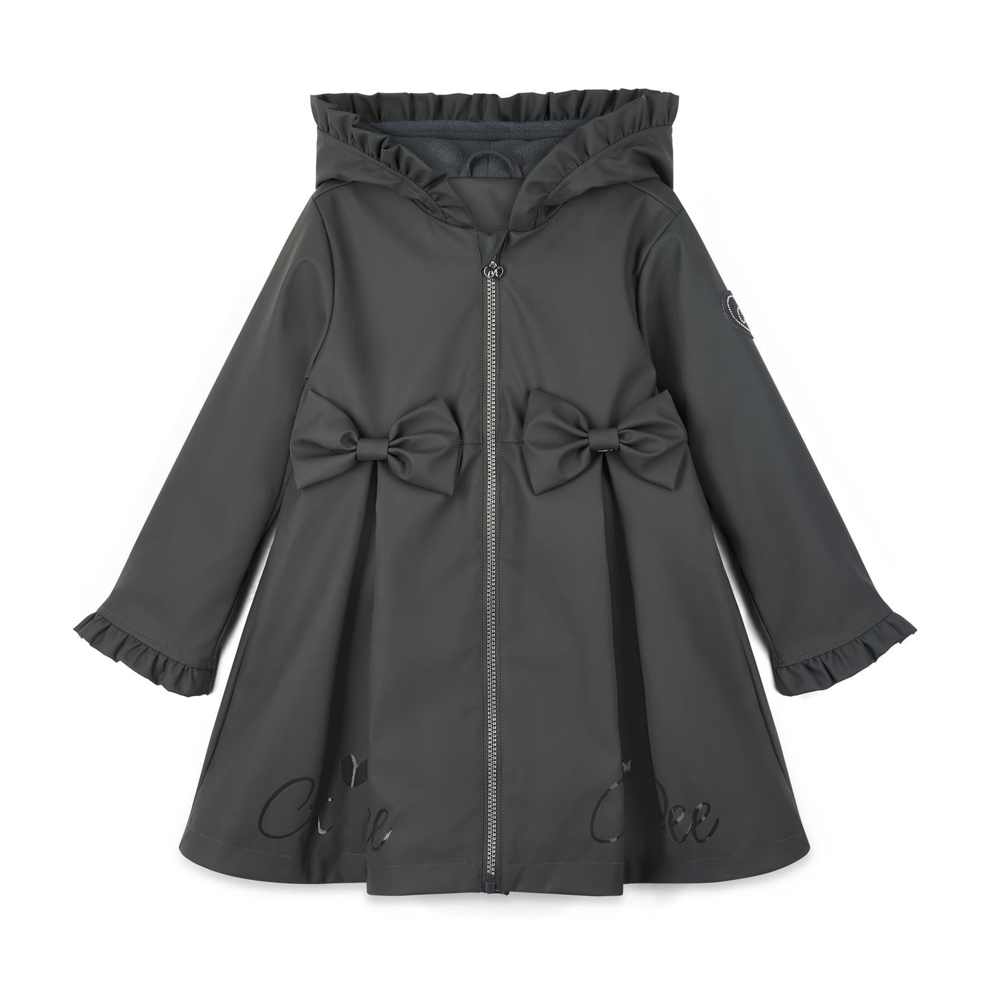 PRE ORDER ADee Girls Grey Bow Raincoat Nova