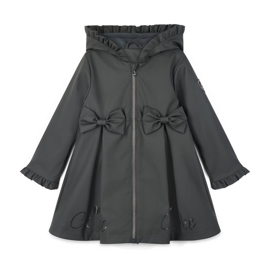 PRE ORDER ADee Girls Grey Bow Raincoat Nova
