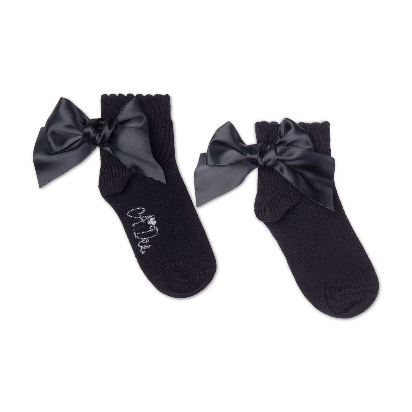 PRE ORDER ADee Girls Black Bow Ankle Sock Cara