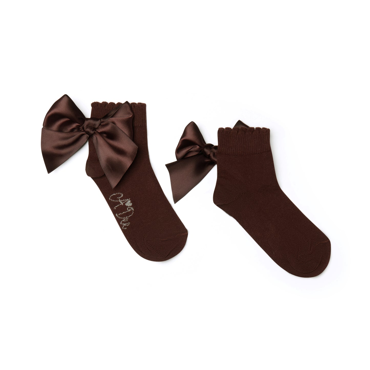 PRE ORDER ADee Girls Brown Bow Ankle Sock Cara