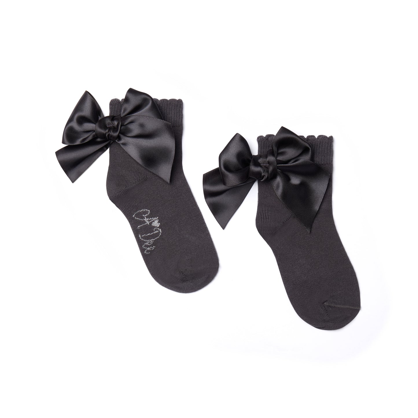 PRE ORDER ADee Girls Grey Bow Ankle Sock Cara