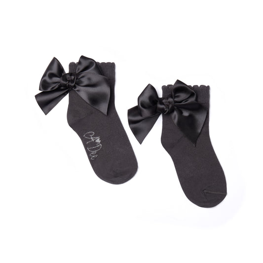 PRE ORDER ADee Girls Grey Bow Ankle Sock Cara