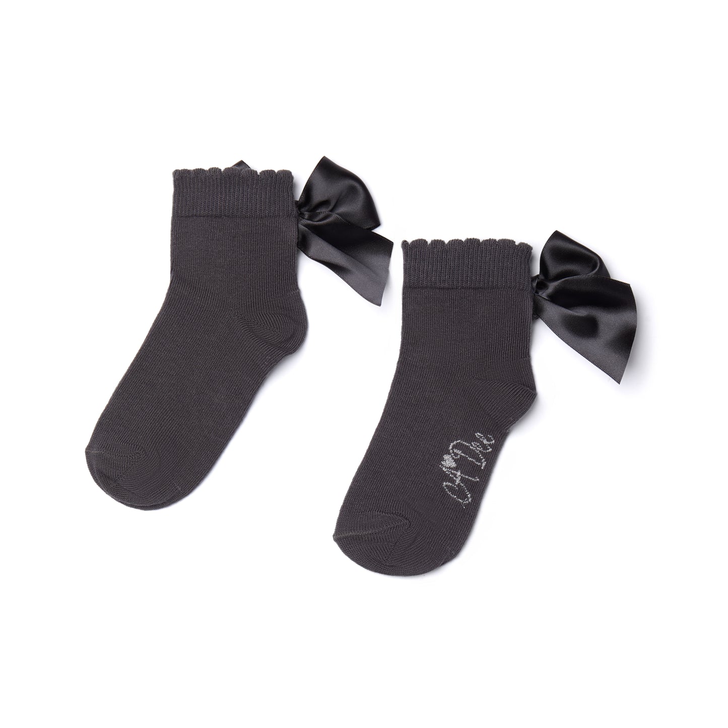 PRE ORDER ADee Girls Grey Bow Ankle Sock Cara