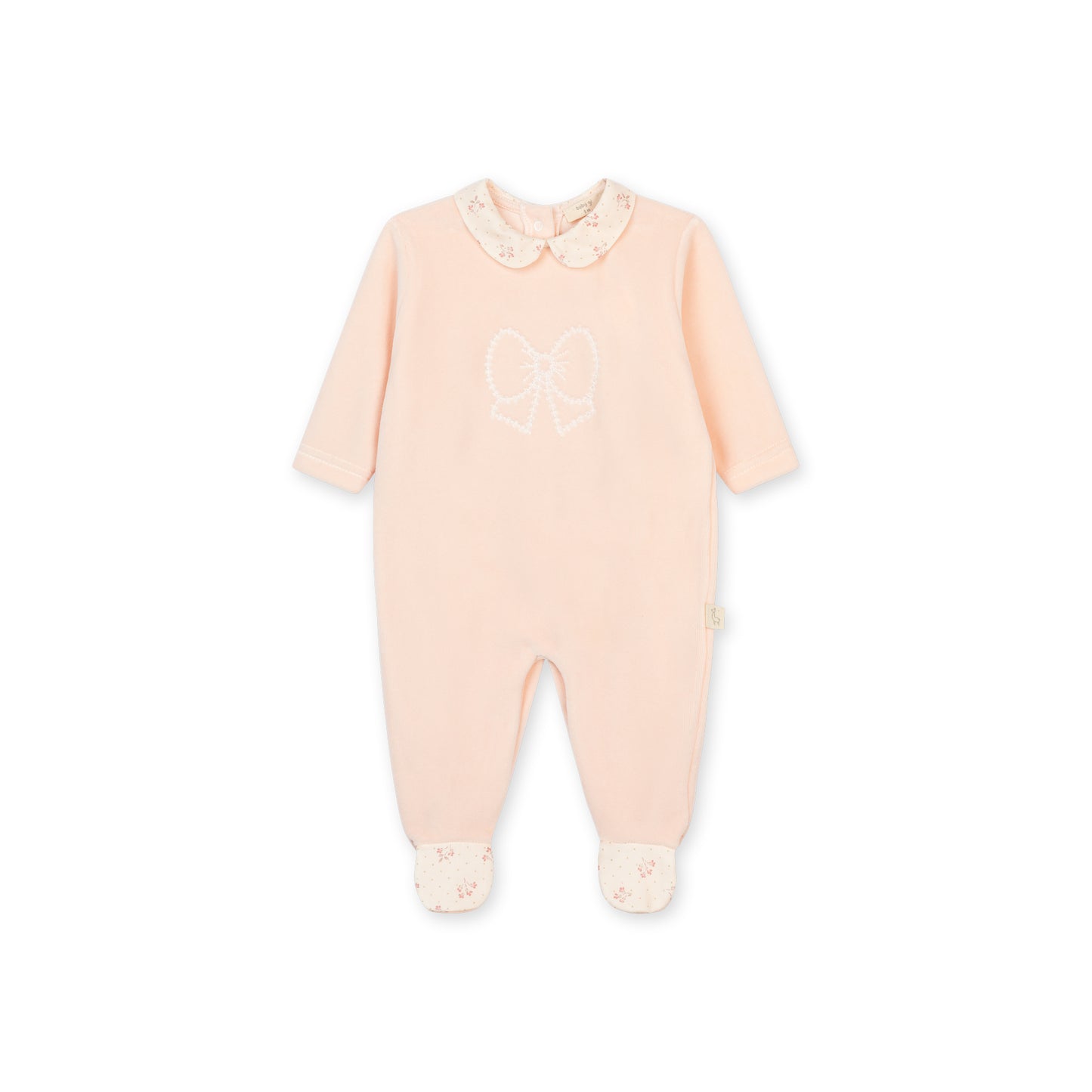 PRE ORDER Baby Gi Peach Winter Garden Velour Babygrow WG50