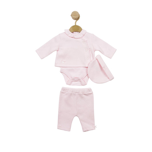 Mintini Tiny Baby Girls Pink 3 Piece Set and Hat 5146 image 0