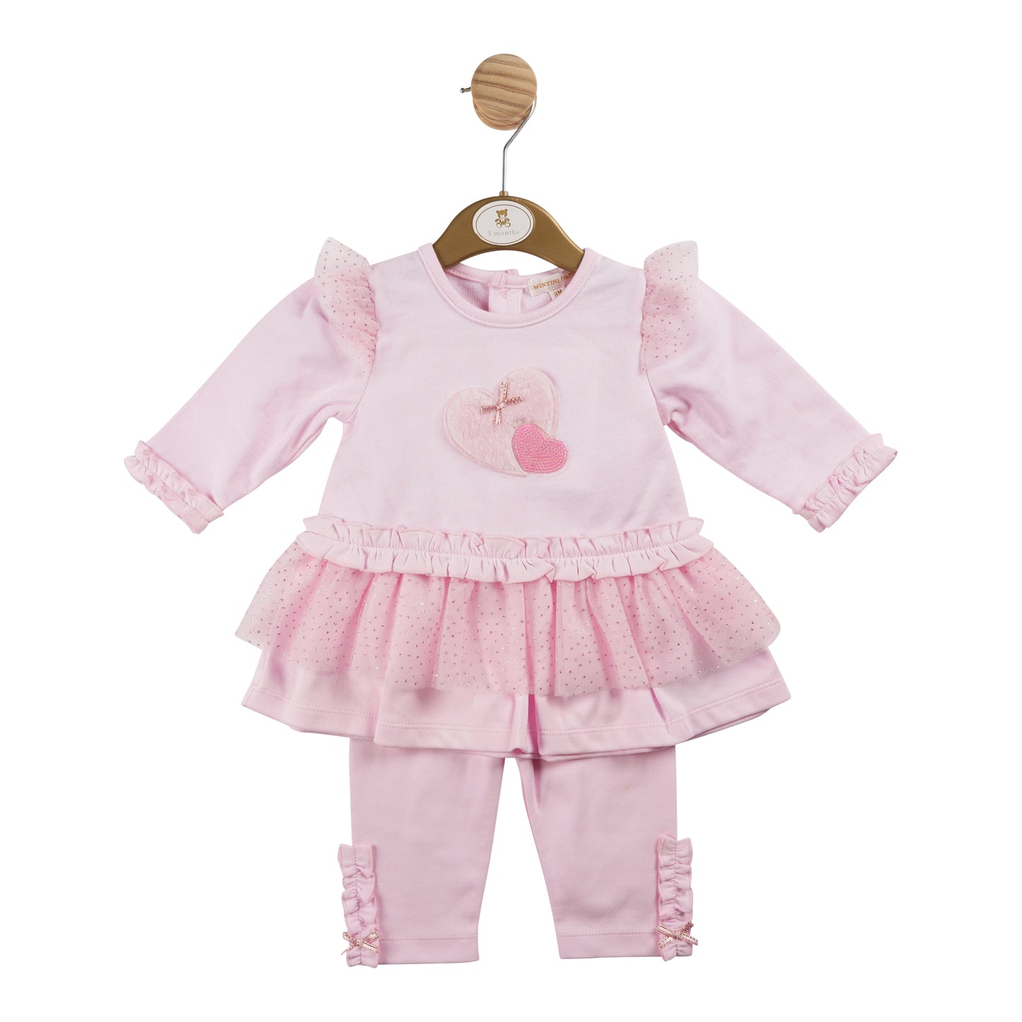 Mintini Baby Girls Pink Tulle Dress and Legging Set 6176 image 0