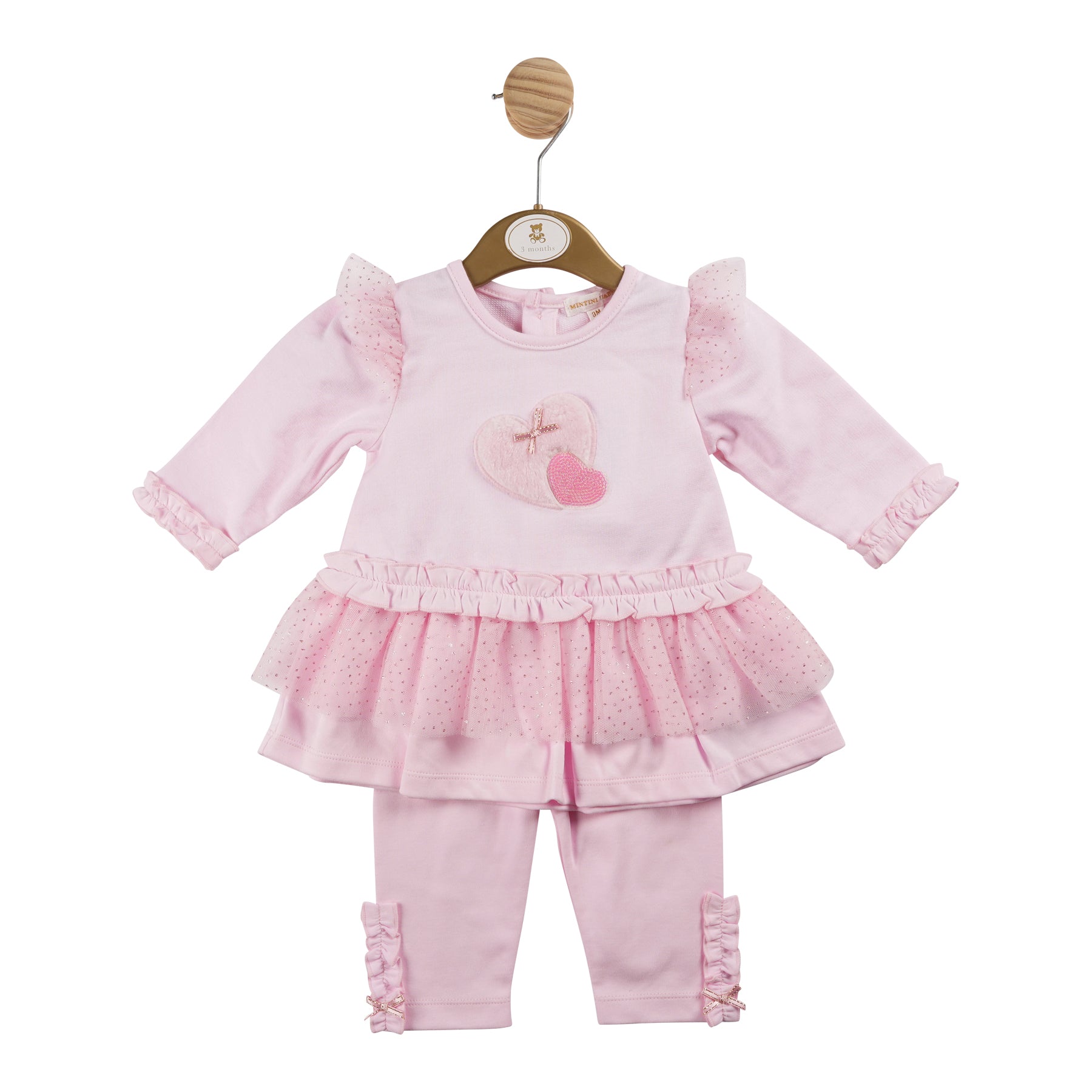 Mintini Baby Girls Pink Tulle Dress and Legging Set 6176 image 0