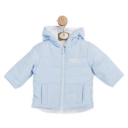 Mintini Baby Boys Blue Reversible Padded Quilted Jacket 5908 image 0