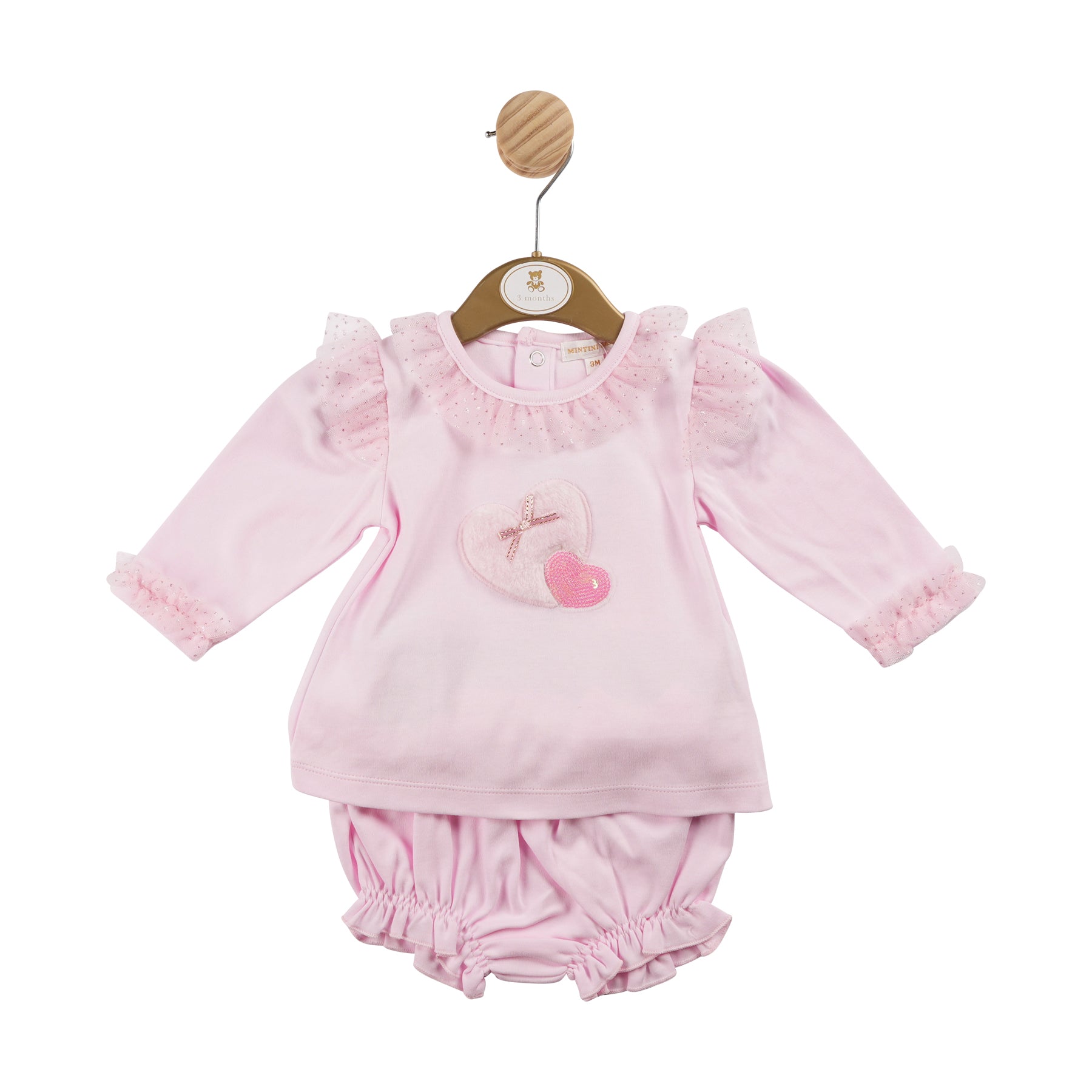 Mintini Baby Girls Pink Tulle Bloomer Short Set 6170 image 0