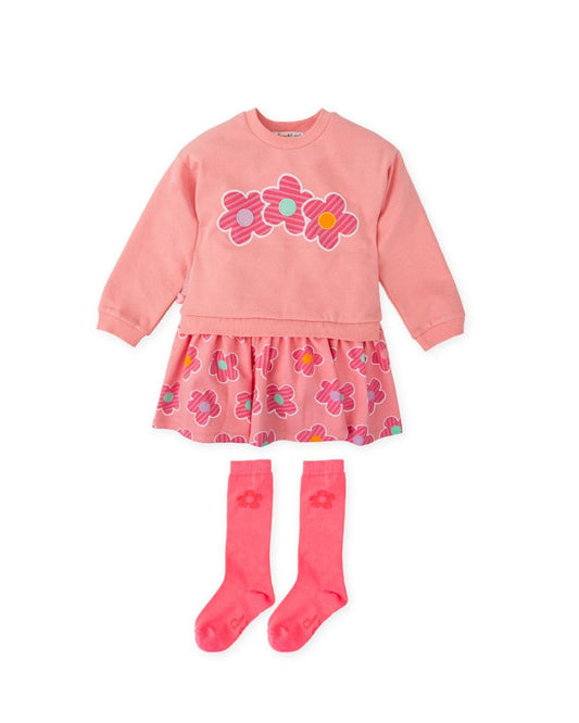 Agatha Ruiz de la Prada Peach Flower Dress & Socks 8288