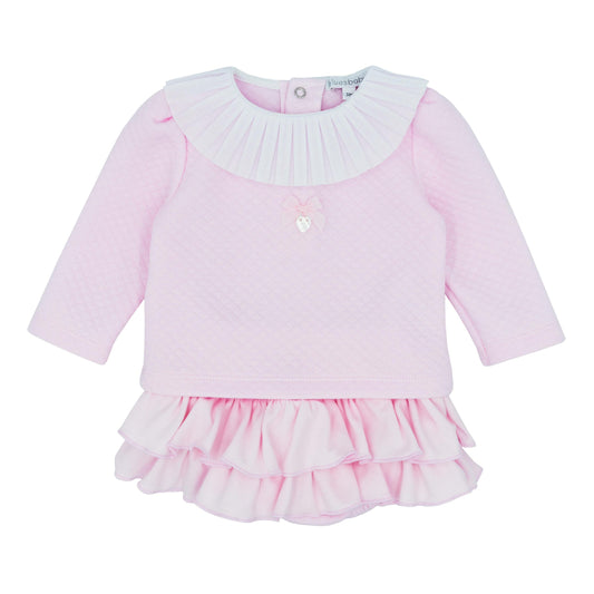 Blues Baby Pink Girls Frilly Bloomer Pant Set BB1696 image 0