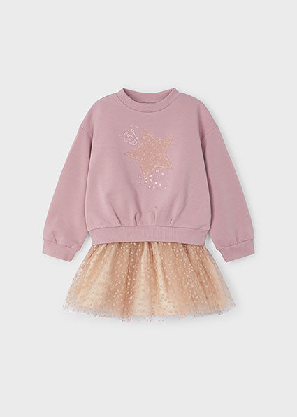 Mayoral Girls Pink and Gold Tulle Skirt Set 4937 image 0