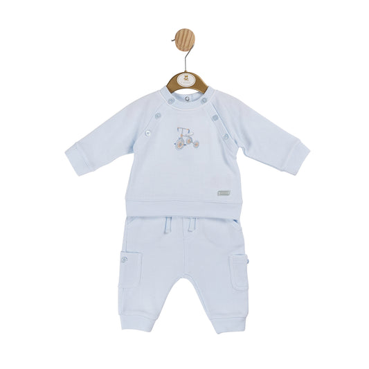 Mintini Baby Boys Blue Waffle Tracksuit 6013 image 0