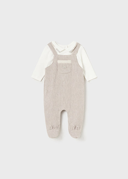 Mayoral Baby Beige Knitted Babygrow Set 2615 image 1