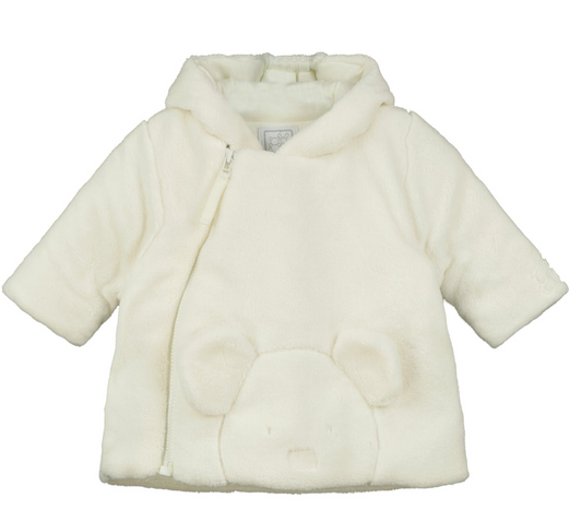 Emile Et Rose Baby Unisex Cream Fleece Bear Jacket Axel image 0